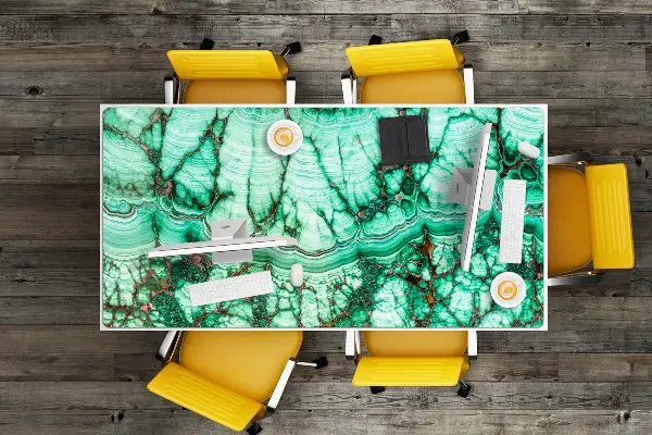 Bureau onderlegger Turquoise marmer