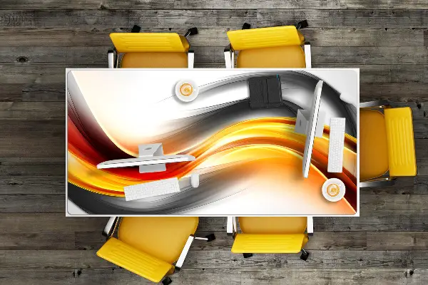 Bureau onderlegger Oranje abstractie