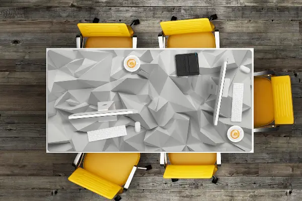 Bureau onderlegger Witte abstractie