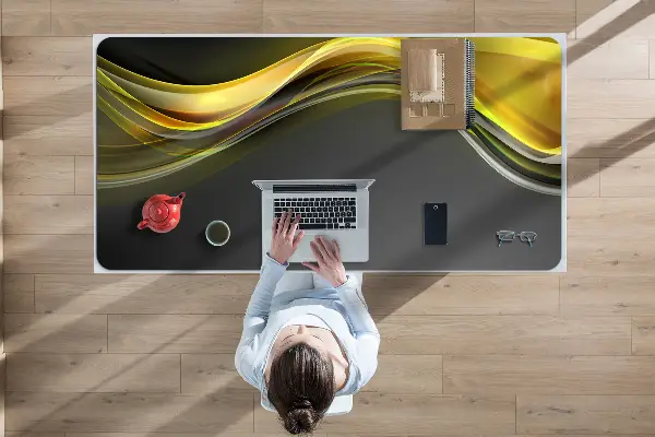 Bureau onderlegger Gele abstractie