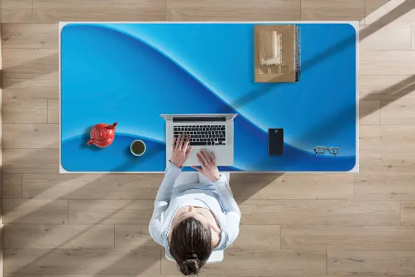 Bureau onderlegger Blauwe abstractie
