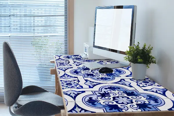 Onderlegger bureau Blauwe tegels