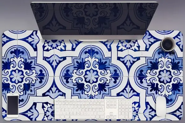 Onderlegger bureau Blauwe tegels