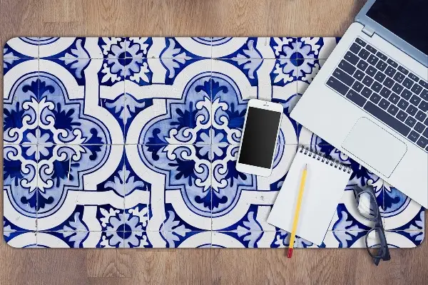 Onderlegger bureau Blauwe tegels
