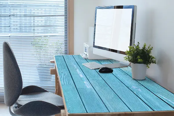 Bureau onderlegger Blauwe planken