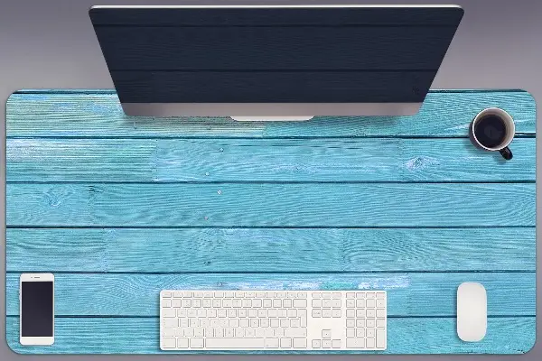 Bureau onderlegger Blauwe planken