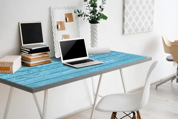 Bureau onderlegger Blauwe planken