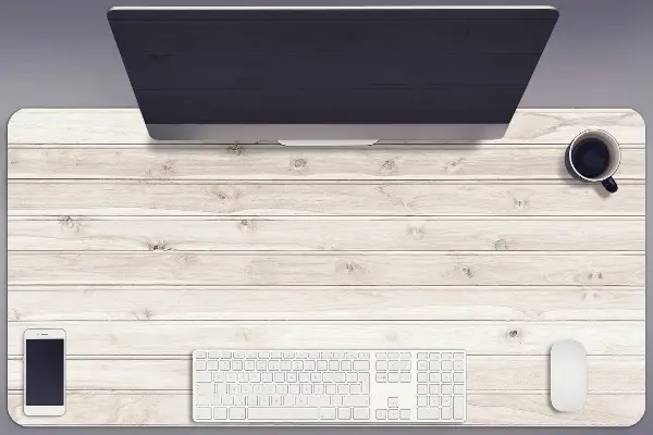 Bureau onderlegger Witte planken