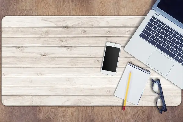 Bureau onderlegger Witte planken
