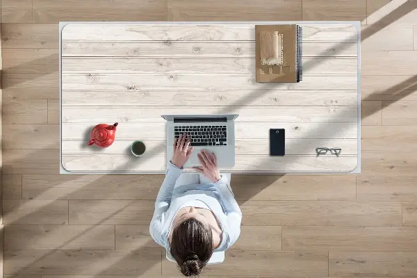 Bureau onderlegger Witte planken