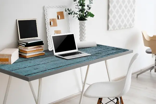 Bureau onderlegger Blauwe planken
