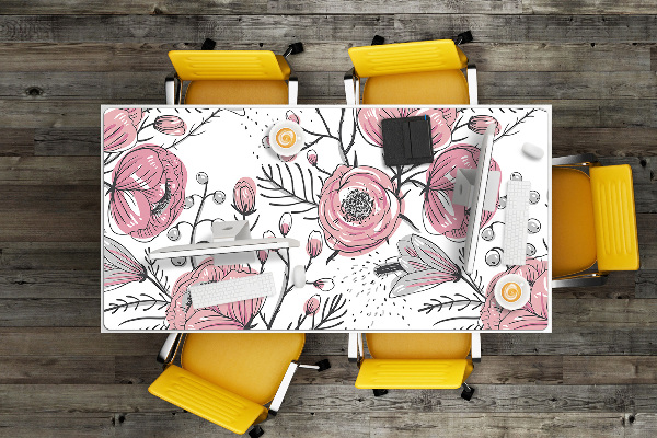 Bureau mat Pastel roses art