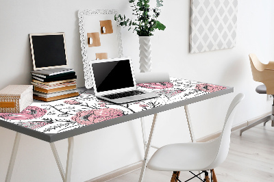 Bureau mat Pastel roses art