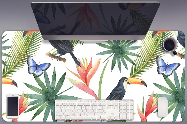 Bureau onderlegger Toucans op een tak