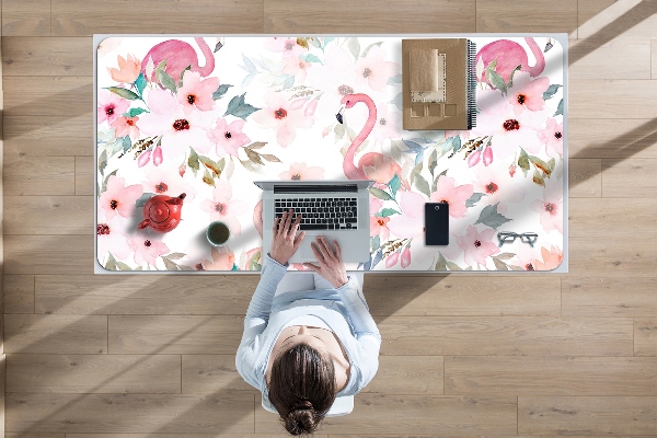 Bureau mat Flamlings bloemen