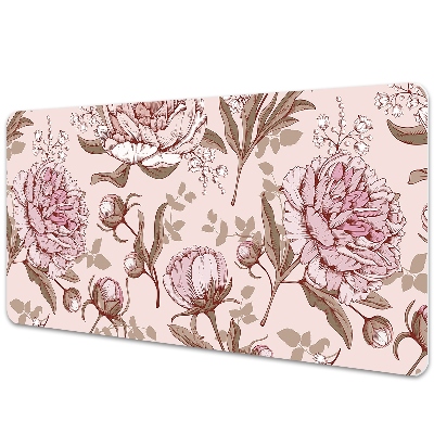 Bureau mat Roze peonies