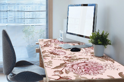 Bureau mat Roze peonies