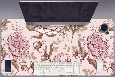 Bureau mat Roze peonies