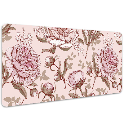 Bureau mat Roze peonies