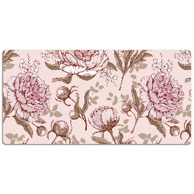 Bureau mat Roze peonies