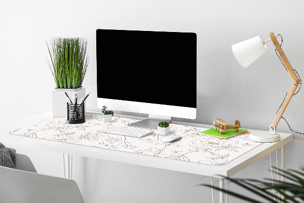 Bureau onderlegger Geschetste bloemen