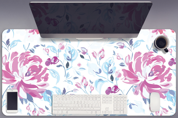 Bureau onderlegger Paarse bloemen