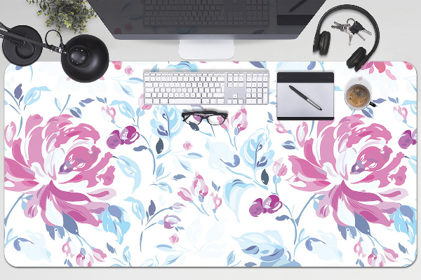 Bureau onderlegger Paarse bloemen