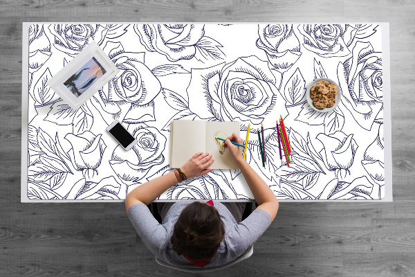 Bureau mat Blauwe rozen