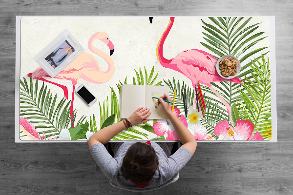 Bureau onderlegger Twee flamingo's