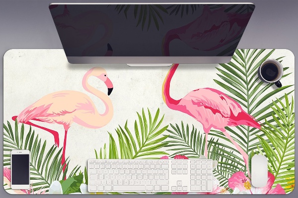 Bureau onderlegger Twee flamingo's
