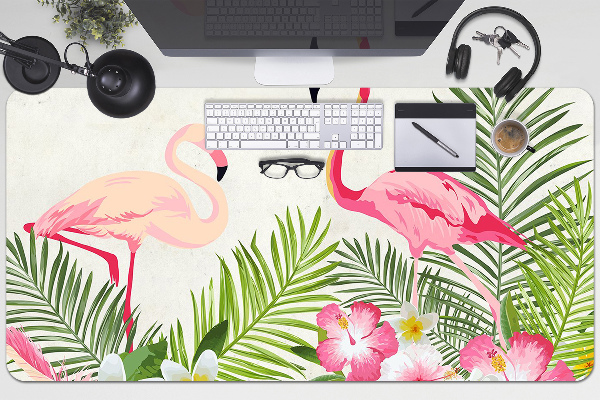 Bureau onderlegger Twee flamingo's