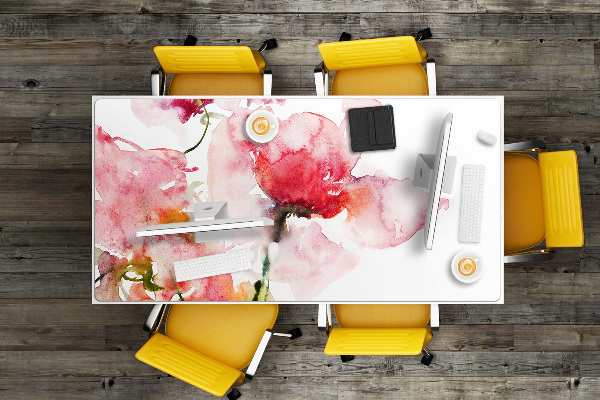 Bureau mat Aquarelbloemen