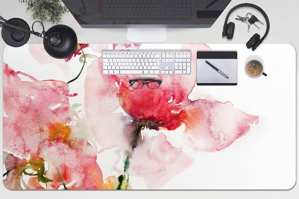 Bureau mat Aquarelbloemen