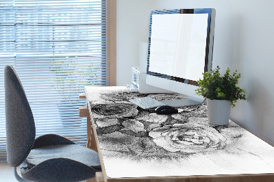 Bureau mat Zwart -witte rozen