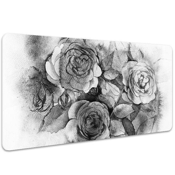 Bureau mat Zwart -witte rozen