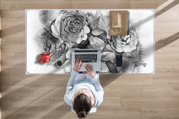 Bureau mat Zwart -witte rozen