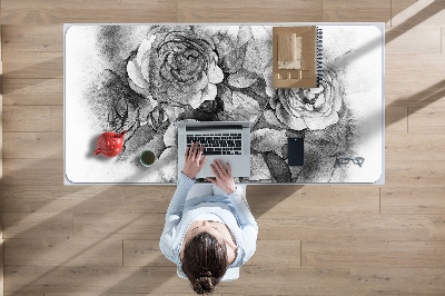 Bureau mat Zwart -witte rozen