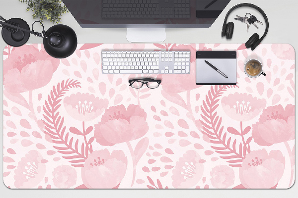 Bureau onderlegger Roze papavers