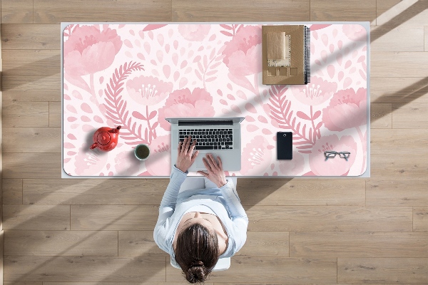 Bureau onderlegger Roze papavers
