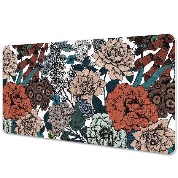 Bureau onderlegger Retro bloemen