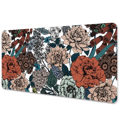 Bureau onderlegger Retro bloemen