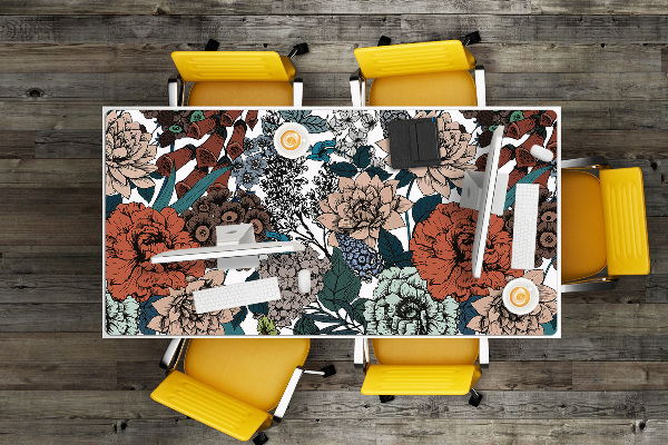 Bureau onderlegger Retro bloemen