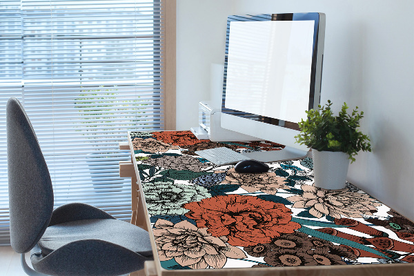 Bureau onderlegger Retro bloemen