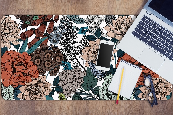 Bureau onderlegger Retro bloemen