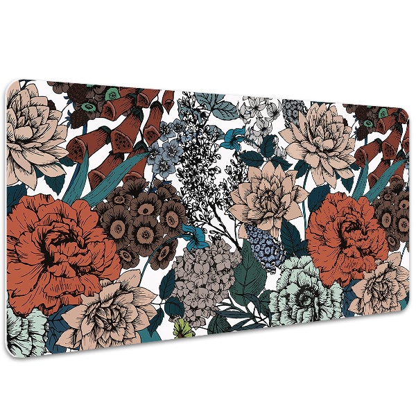 Bureau onderlegger Retro bloemen