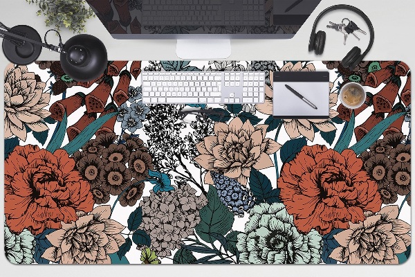 Bureau onderlegger Retro bloemen