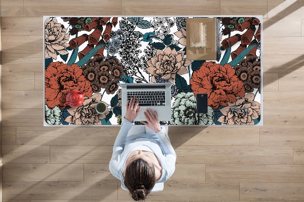 Bureau onderlegger Retro bloemen