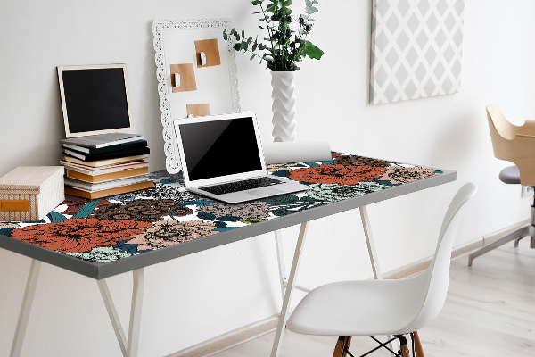 Bureau onderlegger Retro bloemen