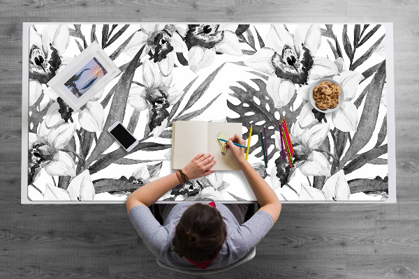 Onderlegger bureau Bladeren en bloemen