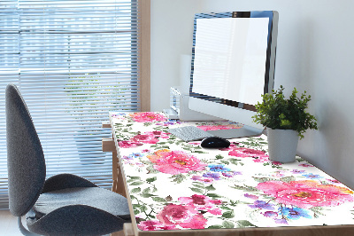 Bureau onderlegger Roze bloemen